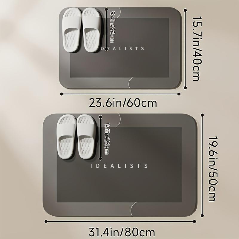 Bathroom Mat Premium Quick-Dry-Ultra-Absorbent Thin Diatomite Bath Mat-Rubber Backing Thin Non-Slip, Machine Washable, and Mildew-Resistant Rug for Shower, Kitchen, Laundry Room,and More with Geometric Design and Easy Cleaning last-minute  Holiday Haul