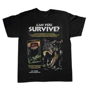 The lost world jurassic park promo black t-shirt, vintage graphic shirt, retro y2k outfits tshirt