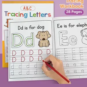 Cute Cartoon Letter Practice Book for Kids Learning Writing and Reading, Back-To-School Supplies, Easter and Christmas Gift