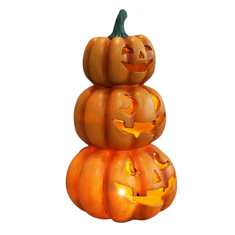 Illuminated Stacked Pumpkin