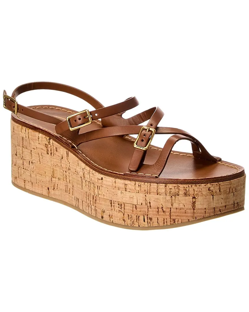 TODs Leather Wedge Sandal