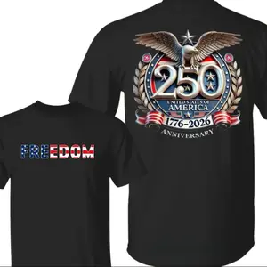 Freedom 250th Anniversary T-Shirt USA 250 Years Independence Apparel, 1776–2026 America Anniversary, Patriotic Freedom,4th of July Shirt, Independence Day unisex T-shirt