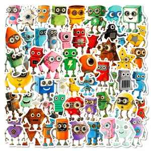 56 Cartoon Robot Graffiti Stickers Cute Q Version DIY Decorative Stickers