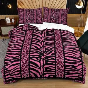 Stylish And Cool Zebra Print Quilt Cover Set, Soft And Comfortable Bedding Set (1 Quilt Cover + 1/2 Pillowcase, Excluding Filling), Fashionable Bedroom Decoration, Suitable For Teenagers, Young Adults, Fashion Lovers, Bedroom, Dormitory, Apartment Scenari