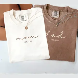 Matching Parents Est 2026 TShirts - Premium Soft Graphic Tee, Mom Dad Est 2026 Set, New Mom And Dad Shirt, Matching Pregnancy Reveal Outfit