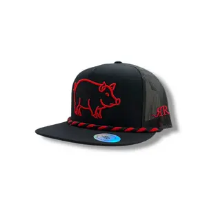 Red Rope Threads - The Bacon Rope Hat - Black