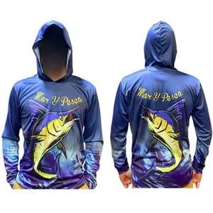 Camisa de pesca manga larga con gorro. Menswear Hoodie Long Sleeve