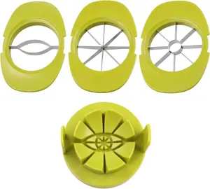 4 In 1 Fruit Cutters Slicer, Stainless Steel Fruit Divider Corer, Fruit Slicer With Non-Slip Base, Mango Slicer Splitter Corer Set Kitchen Gadget