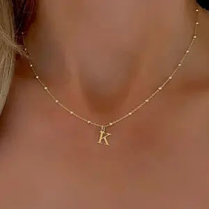 Dainty A-Z Pendant Letter Charm Necklace Personalized Name Necklaces for Women Trendy Jewelry Gift memorial day canklet daily party couple antique divine collar es demoda daughter friendship men bonus simple personality rio jeweler elephant erika jewelry