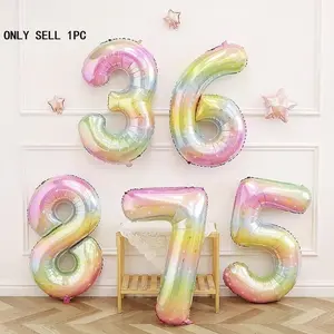 Gradient Color Balloon, 1 Count Colorful Star Pattern Balloon, Atmosphere Scene Layout Decoration Supplies for Wedding Birthday Festival Party, Glossy Balloon Shine