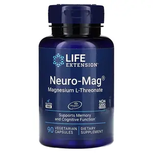 Life Extension Neuro-Mag Magnesium L-Threonate Supplement, Brain supplements for Memory and Focus, Brain fog, Quick Thinking, Cognitive Health Support - 90 Capsules