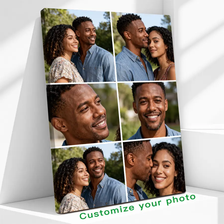 Custom Photo Canvas Painting Frame - Personalized Gift & Decor | Transform Precious Moments into Durable Art | Ideal for Living Room/Bedroom, Anniversary/Wedding Gifts for Loved Ones | Premium Print, Easy to Install - Thoughtful Heartfelt Gift!