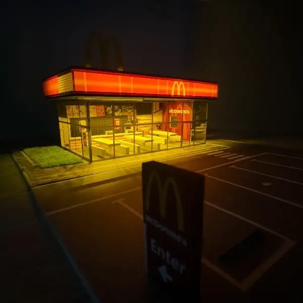 NEW limited edition McDonalds Diorama Hot Wheels Mini GT discast display with LED lighting 1:64 NEW limited edition McDonalds Diorama Hot Wheels Mini GT discast display with LED lighting 1:64