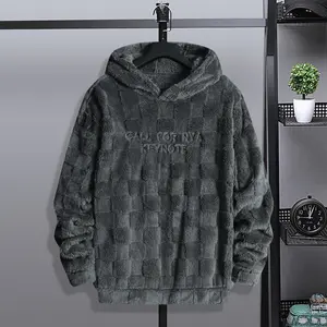 Men's letter embroidered fleece hoodie, stylish casual long-sleeve hooded sports jacket, outdoor men's long-sleeve clothing, streetwear, trendy clothing, suitable for everyday wear, suitable for spring and autumn seasons