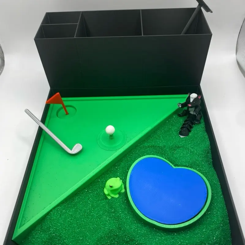 Golf Zen Garden, Mini Desk Decor, Sensory Calming Sand Garden for Desk, Fidget Stress Relief, Office Decor, Cubicle Decor