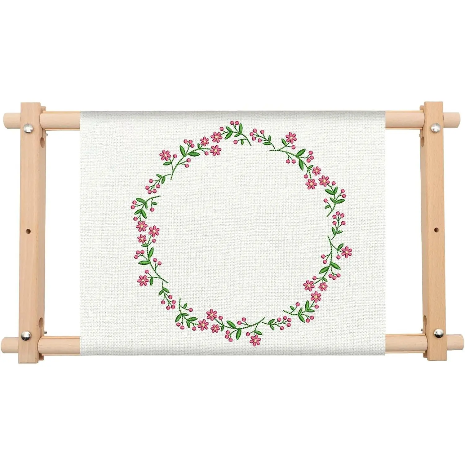 Beech Wood Tapestry Scroll Embroidery Frame, Cross Stitch Frame Holder, 12"x21" Quilting Frame, Needlepoint Frame, Scroll Frame for Cross Stitch, Needlepoint, Sewing, Embroidery Projects (B)