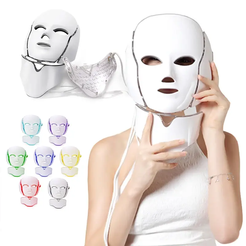 7-in-1 LED Facial Skin Care Mask, Color-LED Personal Care Device, USB Charging, Strong Strap, Exquisite Packaging, Single Item, Ideal for Girls' Birthdays, Holiday Gifts, Led Face Mask, Facemask