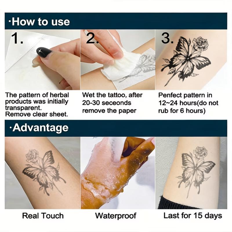 7+ Days Long-Lasting Buy 1 Get 3 Free Herbal Tattoo Stickers Waterproof 10-Second Stick