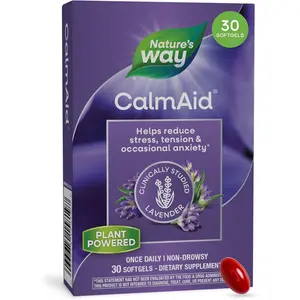 CalmAid Lavender Oil Supplement with Clinically Studied Silexan for Calm and Stress Support Non Drowsy Daily Softgels 30 Count