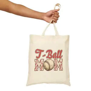 Baseball Mom Canvas Tote Bag, Sports Mom Carryall, Baseball Fan Gift, Mother's Day Shopping Tote, Baseball Mom Accessories