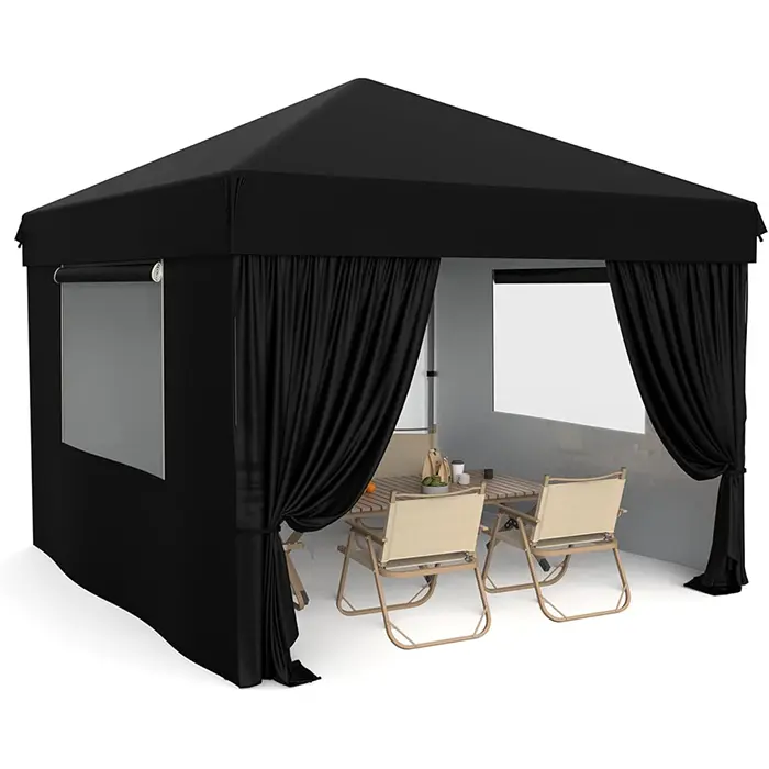 10x10 Pop Up Canopy Tent Outdoor Canopy One-Person Set Up Heavy Duty Commercial Instant Tent Shelter 4-Sidewall