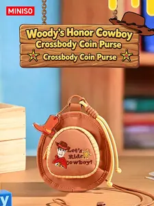 MINISO x Pixar Toy Story 5 Woody Glory Cowboy Crossbody Bag, Cute Mini Sling Purse, Coin & Earphone Storage Pouch, Ideal Gift for Fans