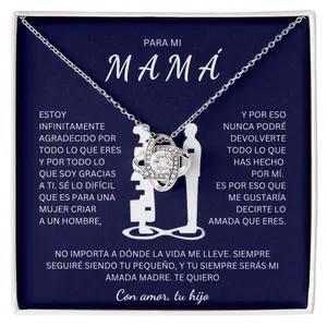 Regalo Para Madre | Eres mi todo mamá | Collar de nudo de amor Gift for Mother | You're My Everything, Mom | Love Knot Necklace