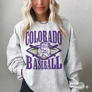 Colorado Baseball Sweatshirt, Vintage Washed Tee, Comfort Colors T-shirt, Game Day Oversized Hoodie