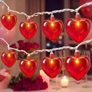8.5Ft Red Heart Fairy String Lights, Valentine's Day Decor Lights with 10 Red  Heart Lights, Connectable Valentine's Day Love Heart Light for Indoor Outdoor  Wedding Anniversary Party Decoration