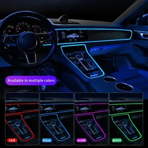 USB Powered Car Interior LED Light for Summer, Car Accessories, Car Electronics, Multiple Color Modes 5M Fiber Ambient Light, Car Interior Decorative Light, Magic Light Tape