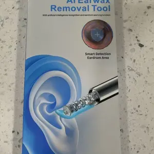 AI Ear Wax Removal Kit with 1080P HD Camera, AI Eardrum Alert, 6-Axis Gyroscope, Waterproof Lens, 230mAh Battery, 8-Piece Ear Cleaning Set, iOS & Android, FSA/HSA Eligible