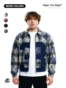 Boho Graphic Letter Patch Jacket, High Street Vintage Loose Fit Outerwear, Colorblock Number Print Casual Breathable Coat