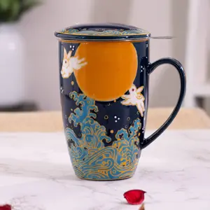 Porcelain Tea Mug with Infuser - Moon Rabbit