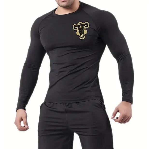 Bullhead Print Raglan Tee, Long Sleeve Athletic Top, Gym Workout Shirt, Street Style Casual Wear, Seasonal Transition Clothing, wardrobe staple, must have item, everyday wear, essential piece, trendy style