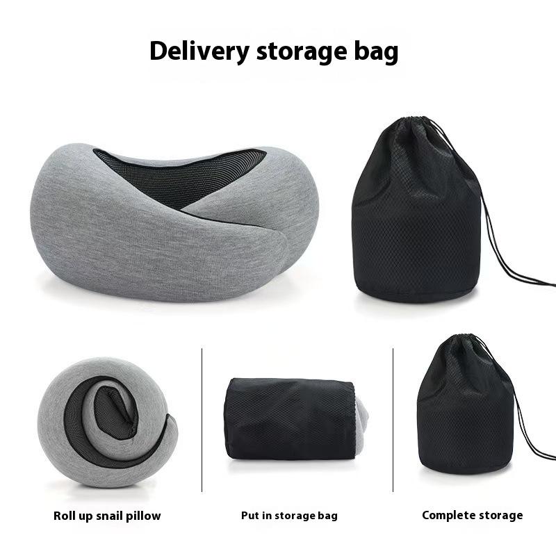 Soft Memory Foam Travel Neck Pillow U Shape Adjustable Support for Comfortable Sleeping on Plane Car Office Noon Break Aerodynamic Design