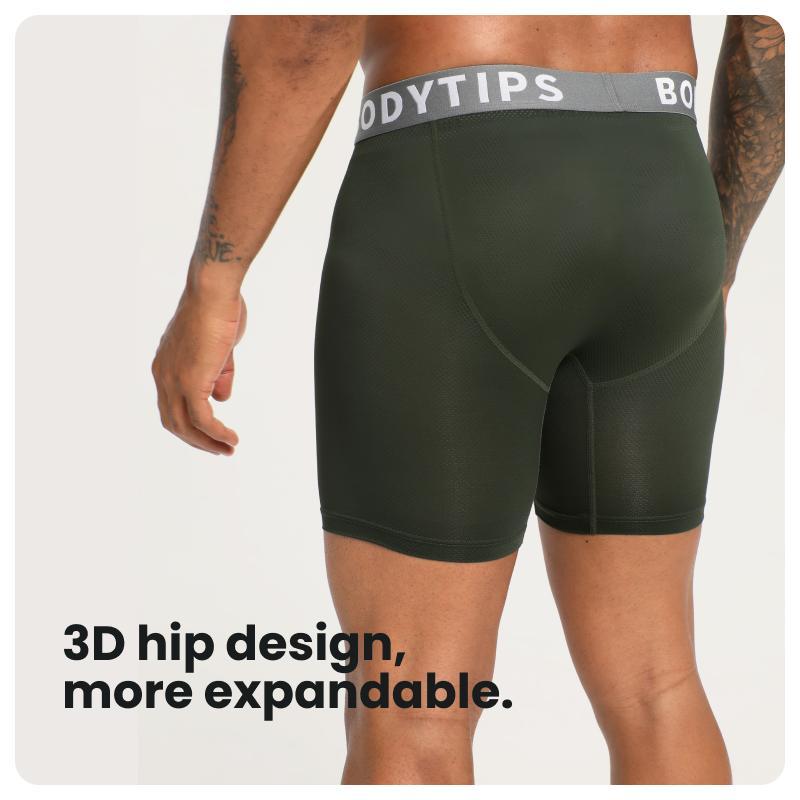 BodyTips 3 Pack Breathable Mesh Boxer Briefs Quick Dry Seamless Fit Design Smooth Boxer Panties No Show Underwear Invisible Briefs Versatile Underwear For Daily Wear Work Office Home Lounge Casual Outfit Workout Training Gym Active Use All Day Wear