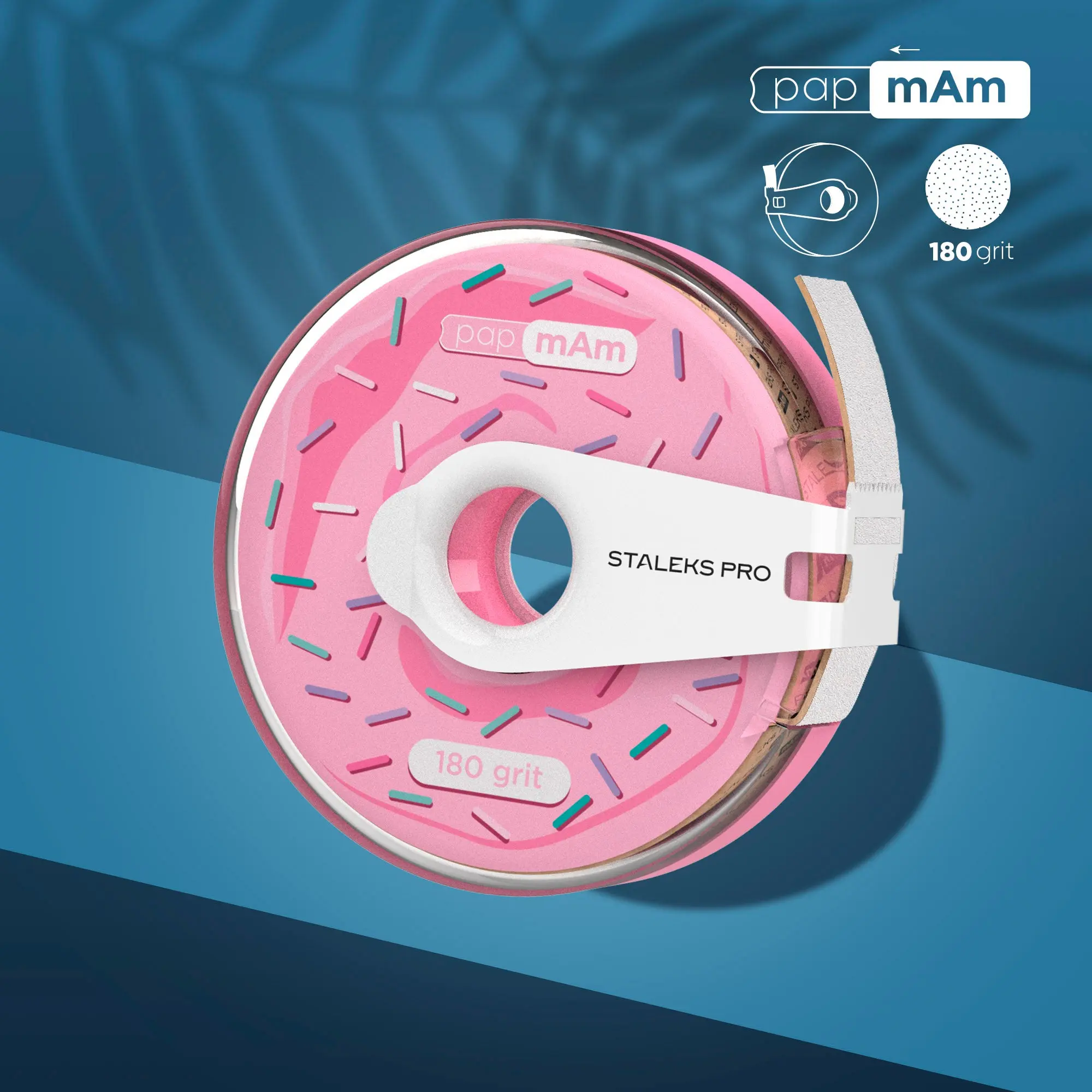 STALEKS PRO EXPERT White disposable abrasive tape papmAm in a plastic case 180 grit