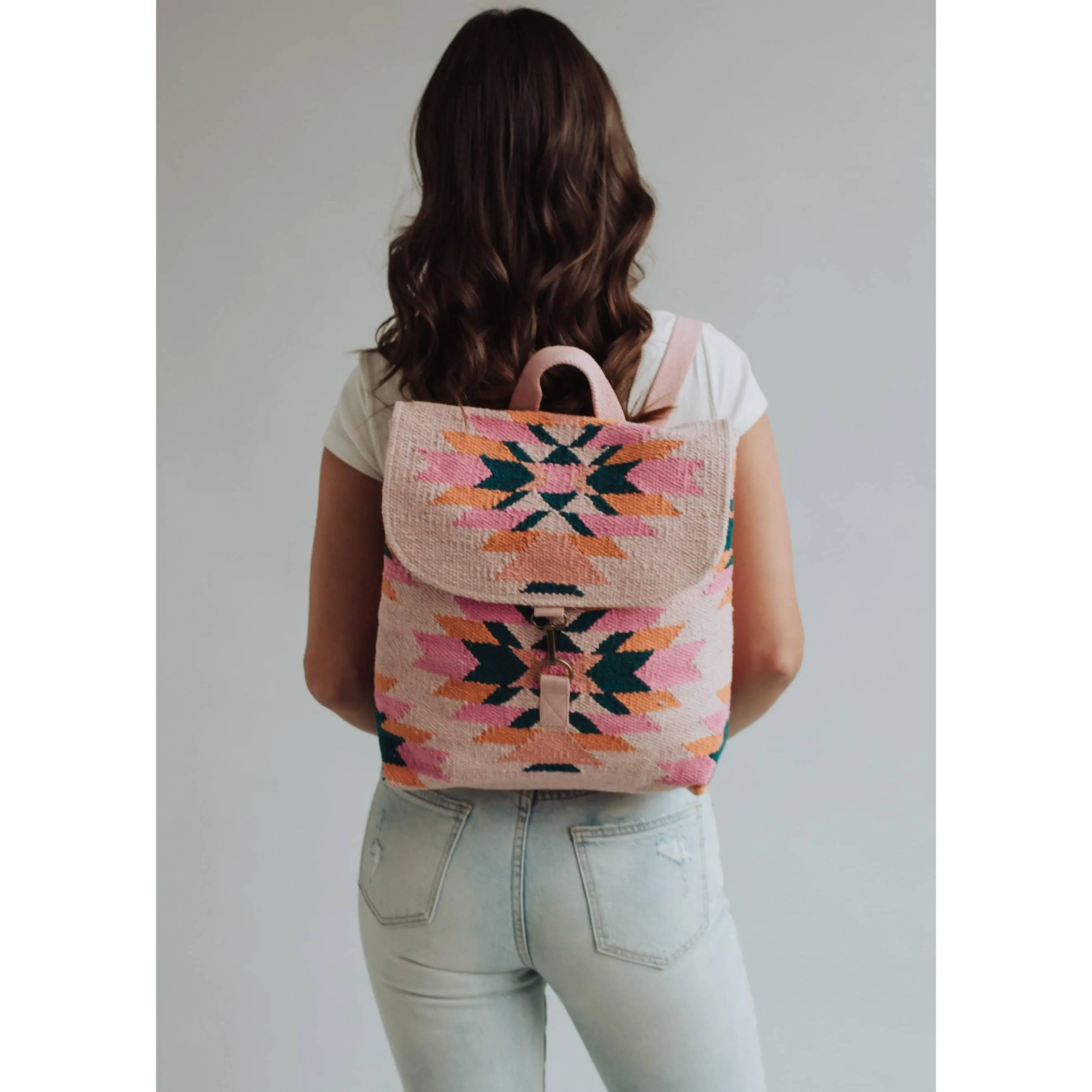 Panache Apparel Co. - Pink, Teal & Orange Aztec Backpack