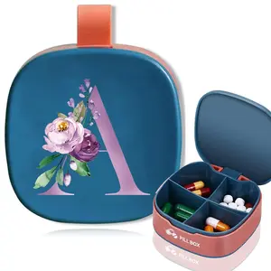 Letter Pattern Pill Case, 1 Count Portable Lightweight Medicine Box Container, Waterproof Pill Case Container Holder for Vitamins Pills Fish Oil, Healthcare