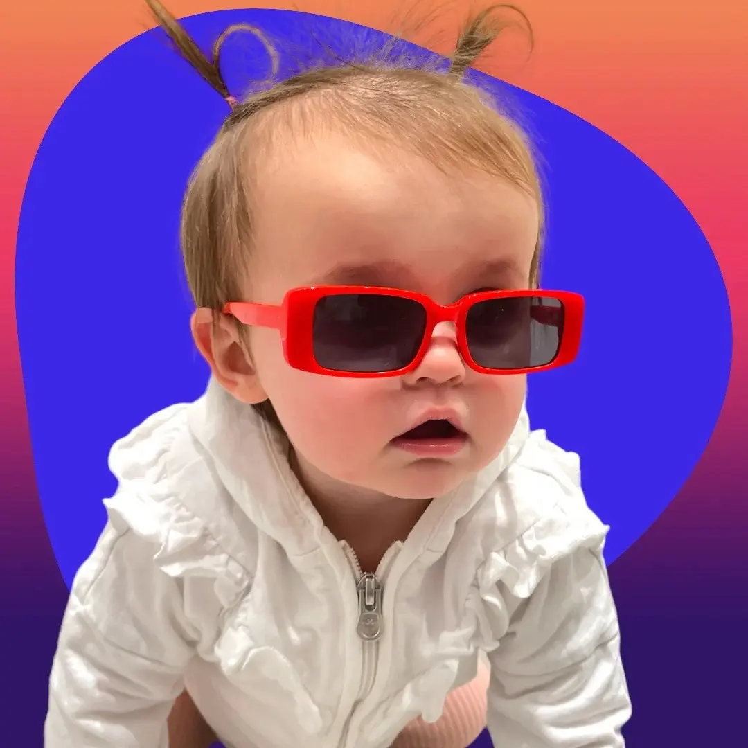 Pokopiko Baby Sunglasses - Rectangle (Cherry)