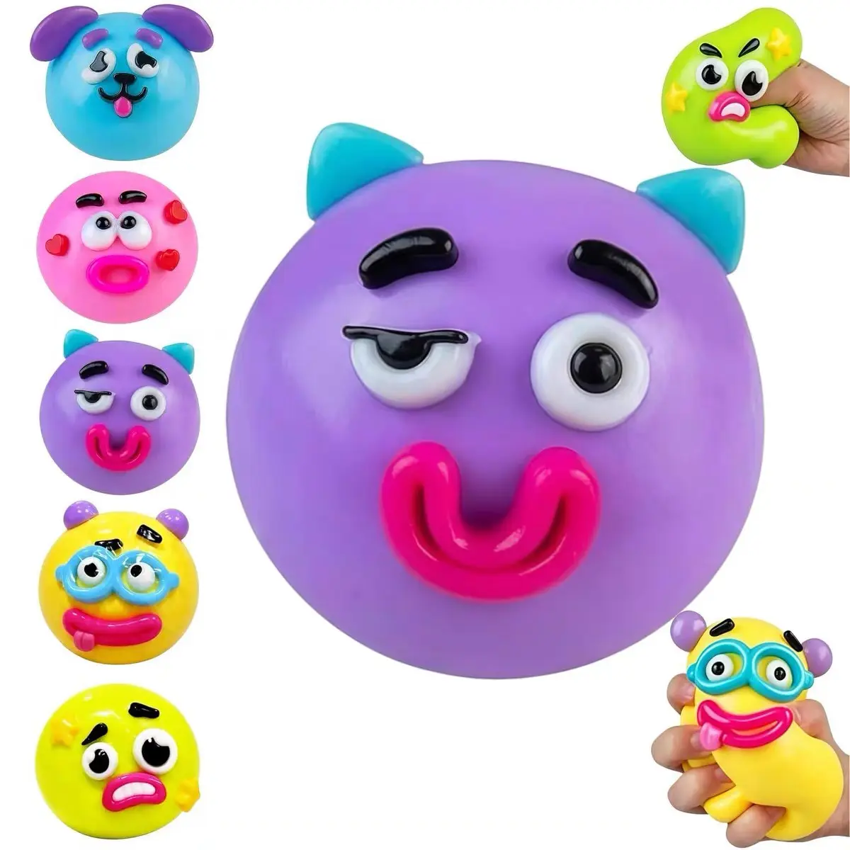 Funny Face Slow Rising Soft Shaving Foam Squishy With Removable and Adjusted Faces