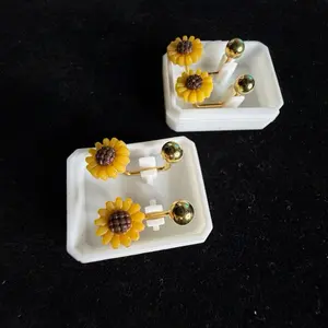 Sunflower Earrings - Yellow Flower Design