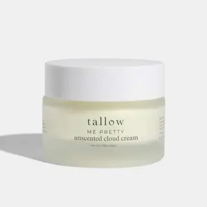 Tallow Me Pretty Unscented Cloud Cream - Lightweight Organic Moisture with Jojoba Oil for Sensitive Skin - 1.58oz Lavender Fragrance - Deep Hydration & Redness Reduction