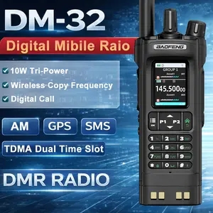 Baofeng DM-32 10W DMR Radio Digitial Mobile Analog Dual Mode GPS APRS AM FM NOAA SMS Dual Time Slot AES 256 Long Range Two Way Radio DM-32UV DM32