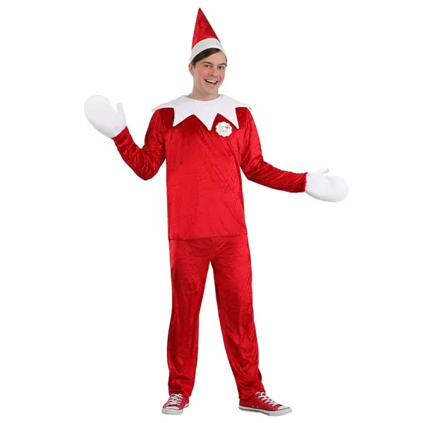 HalloweenCostumes Men's Elf on the Shelf Deluxe Menswear Costume Set, Foam-Fabric Shirt and Pants for Special Occasions