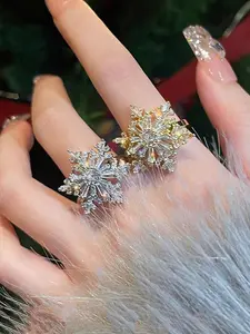 Rotatable Snowflake Design Ring, Fashion Jewelry for Party, Daily Clothing Decor, Trendy All-match & Exquisite Jewelry for Birthday Gift