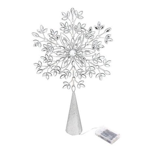 August & Leo LED Jeweled Snowflake Tree Topper