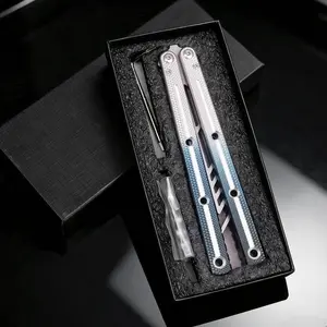 TGZUO Kraken Aluminum alloy handle, stainless steel blade, folding non sharp knives Suitable for beginners and gifts