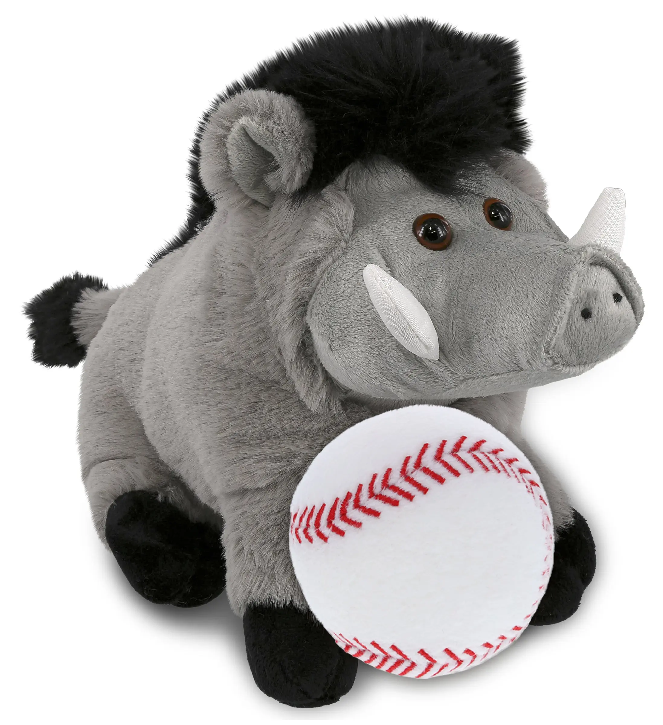 PLUSH BASEBALL - SUPER-SOFT PLUSH - GREY BOAR 7.5"