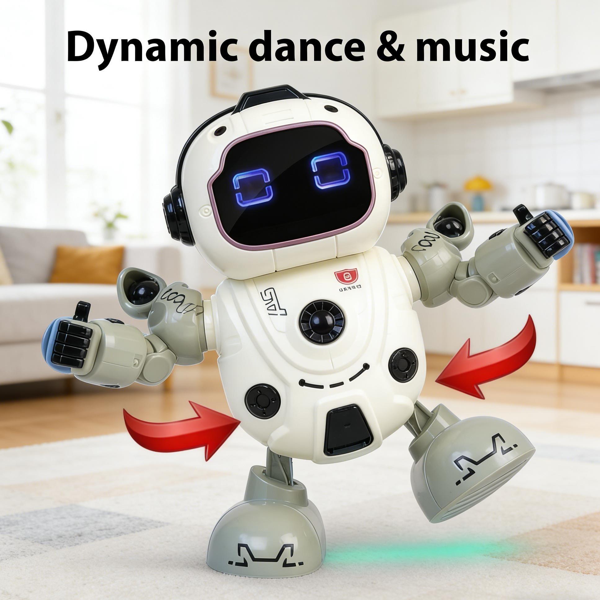 Interactive Musical Dancing Robot, Flexible Joints Electronic Toy with LED Eyes, Interactive Electronic Toy, Birthday Gift for Boys Girls